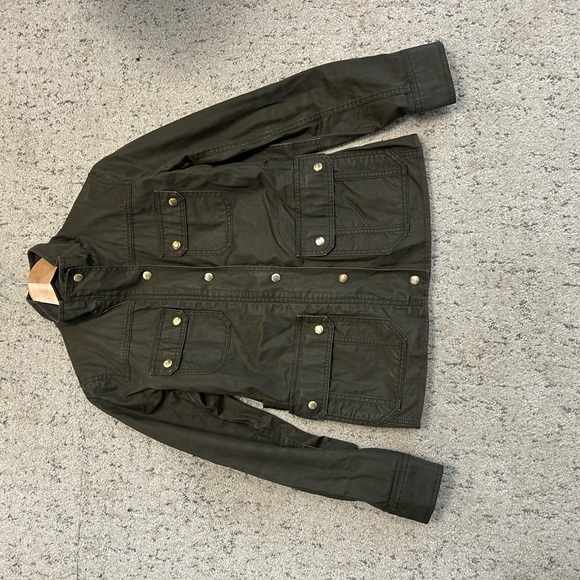 J. Crew S EUC Olive Green waxed barn coat field coat jacket- classic/equestrian - Picture 10 of 13